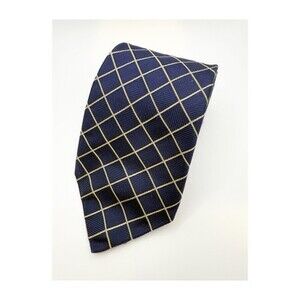 PINK London Green Geometric Diamond Square Printed 100% Silk Tie